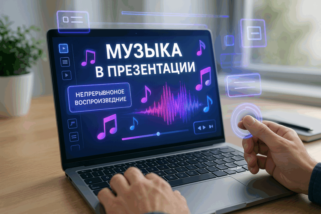 Как вставить музыку в презентацию на весь показ: непрерывное воспроизведение