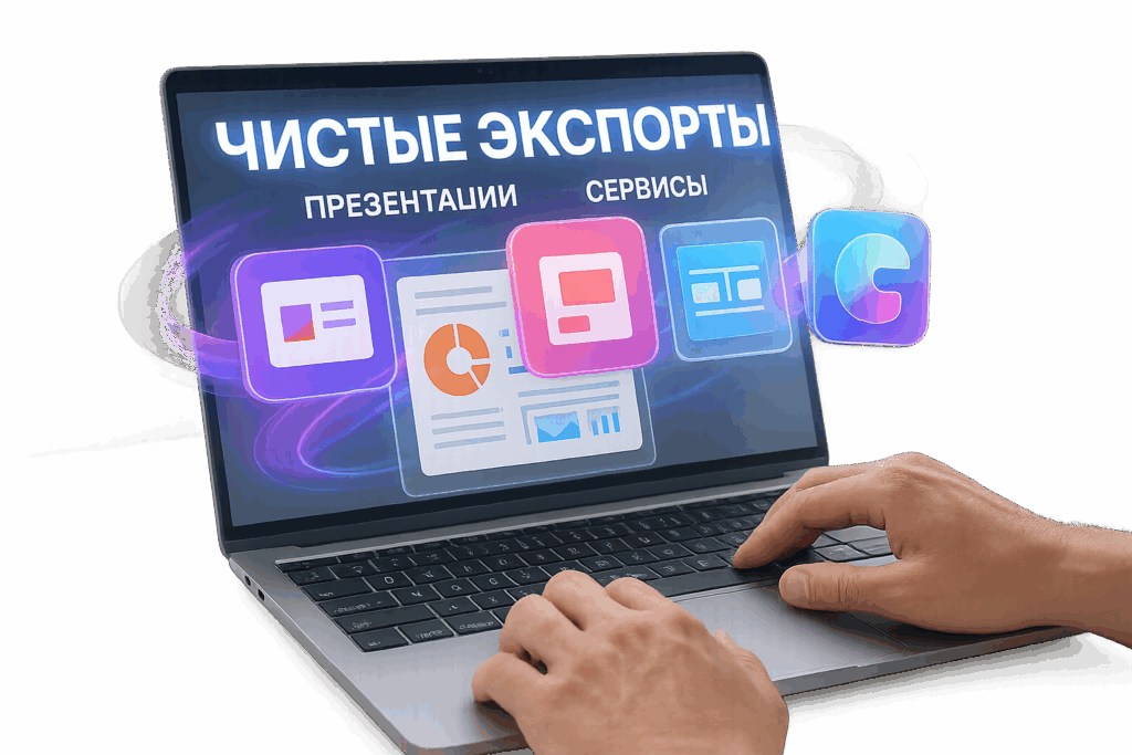 Нейросеть для презентаций без водяных знаков: чистый экспорт из 4 сервисов