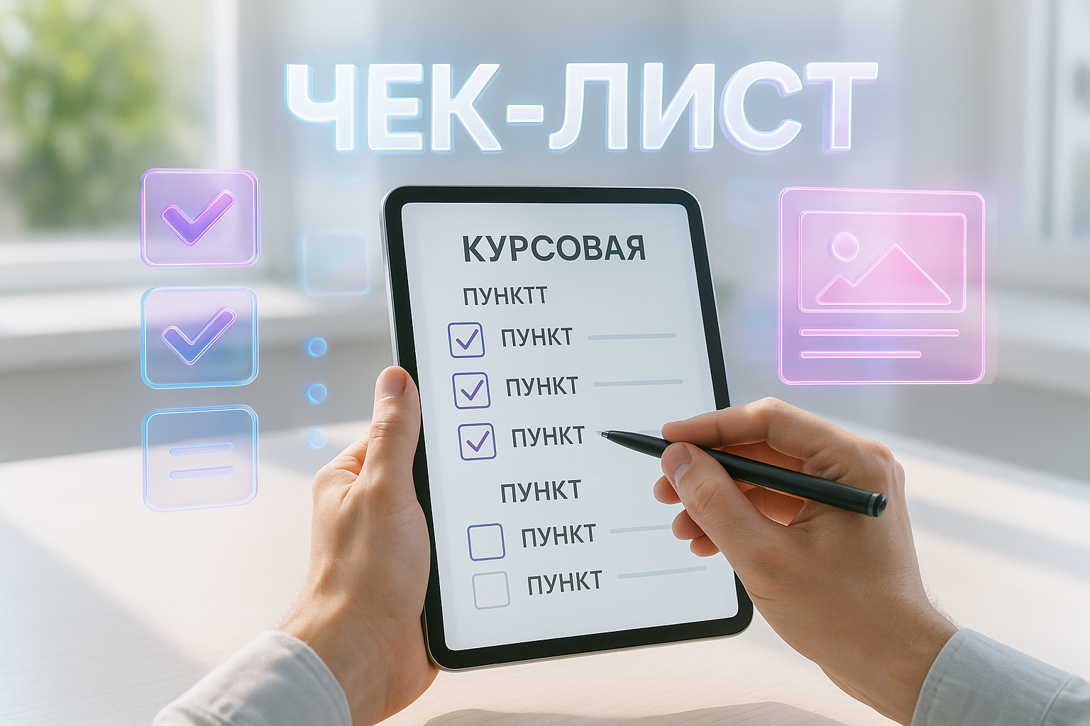 Презентация для курсовой работы: чек-лист из 12 пунктов