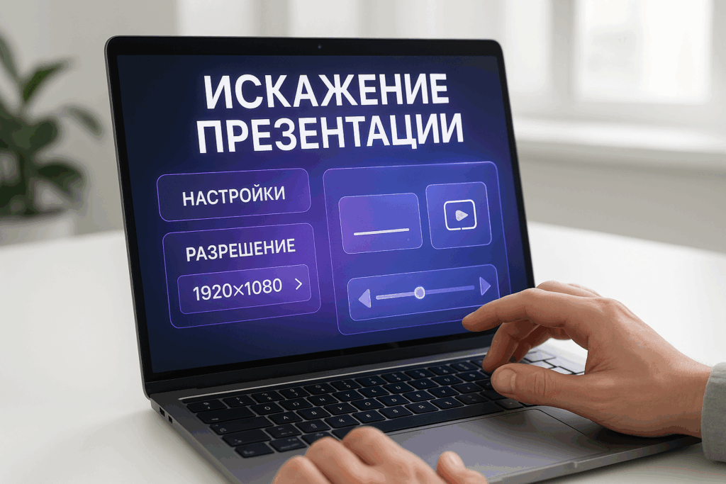 Презентация искажается на проекторе: настройка разрешения