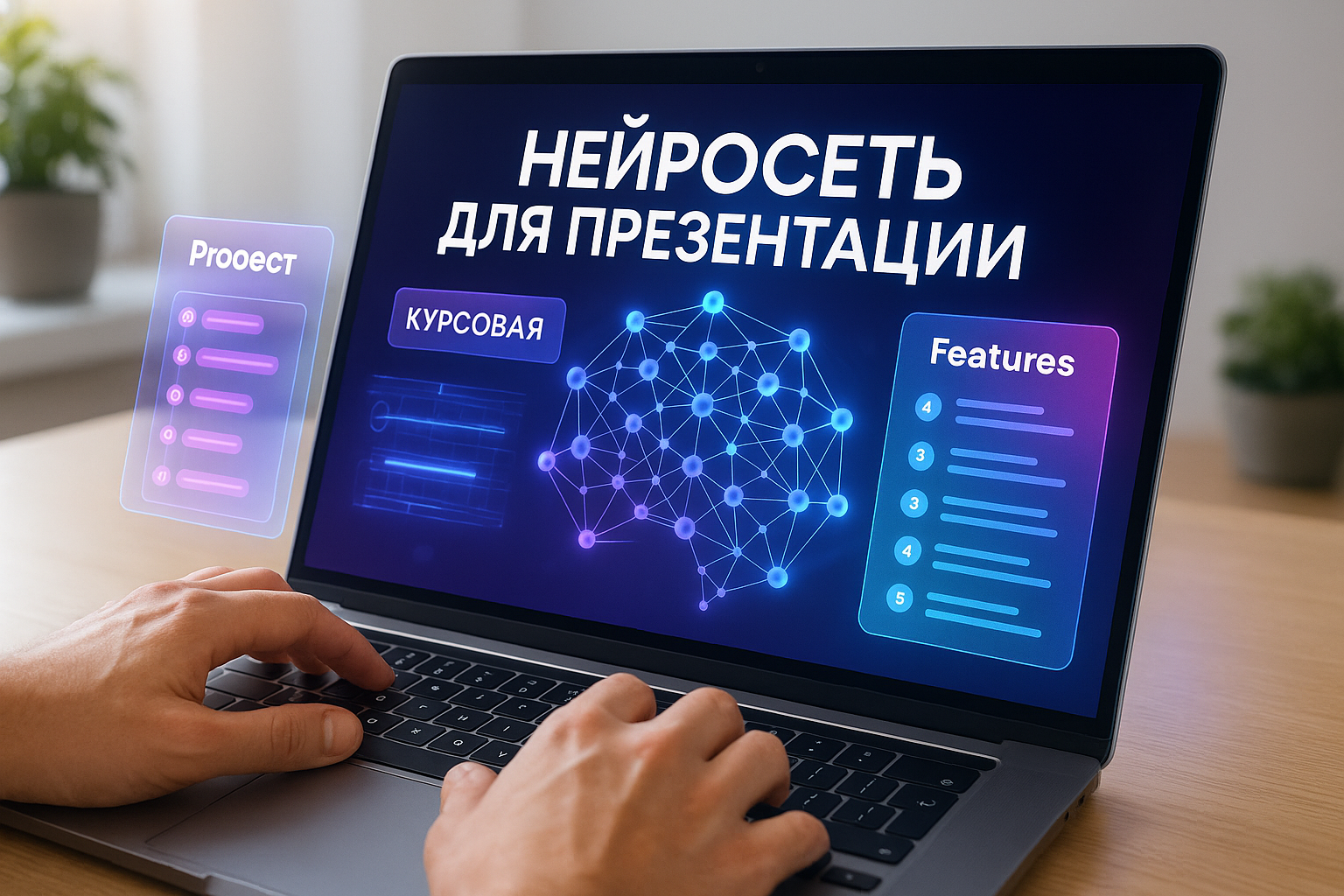 Нейросеть для презентации курсовой работы: создание учебных проектов за 20 минут