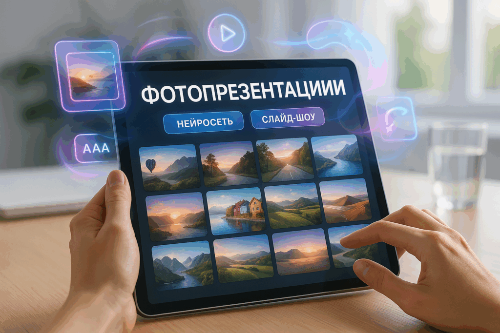 Нейросеть для создания фотопрезентаций: визуальные слайд-шоу из 10 фото
