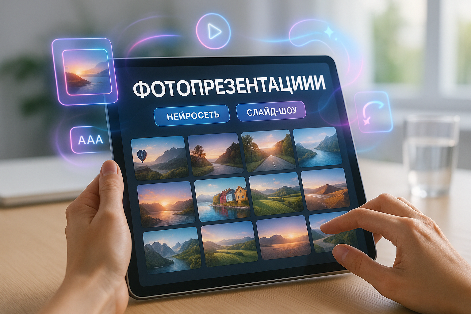 Нейросеть для создания фотопрезентаций: визуальные слайд-шоу из 10 фото