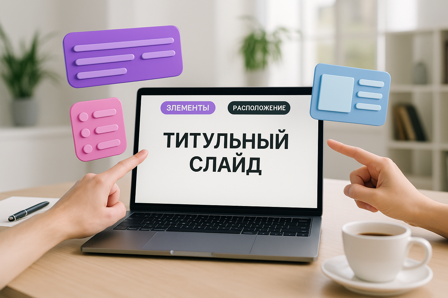 Как создать титульный слайд презентации — обязательные элементы и их расположение