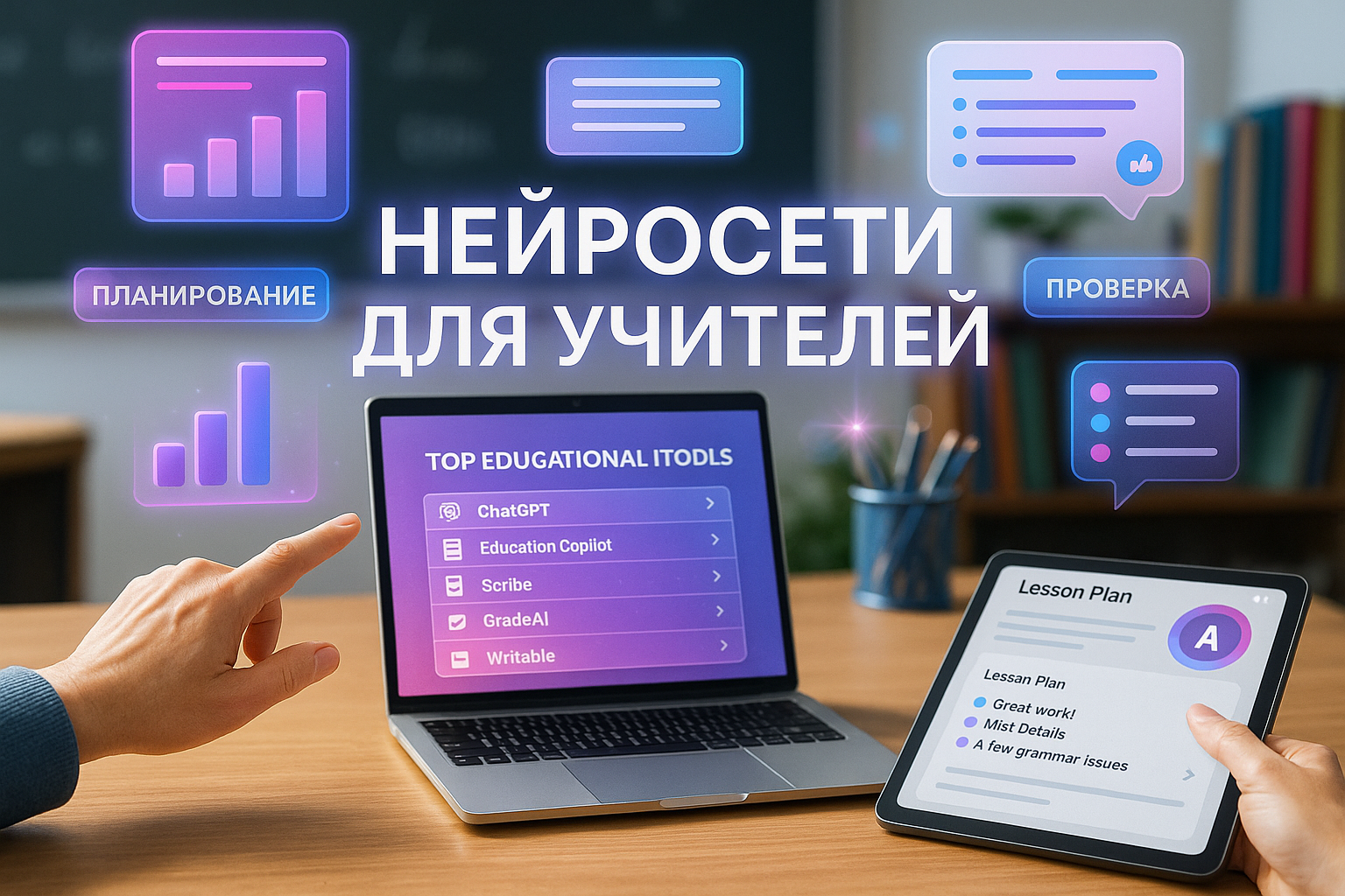 ТОП-10 нейросетей для учителей 2025: планирование уроков и проверка работ