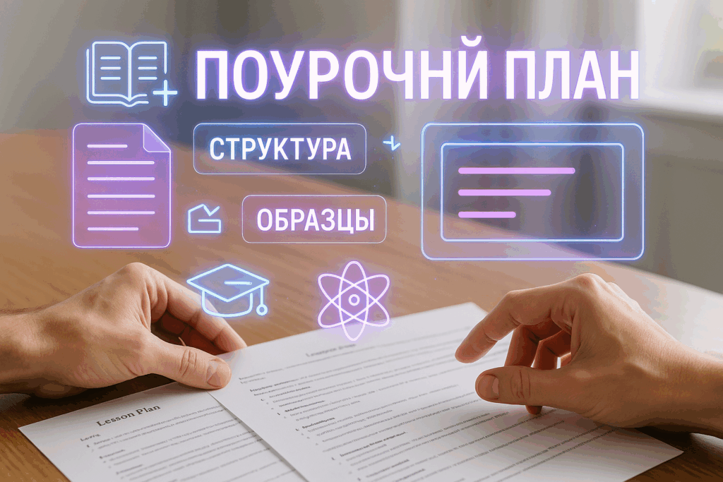 Поурочный план: образцы и структура