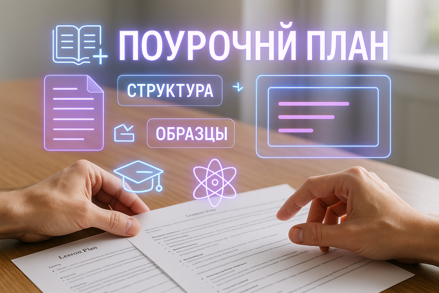 Поурочный план: образцы и структура