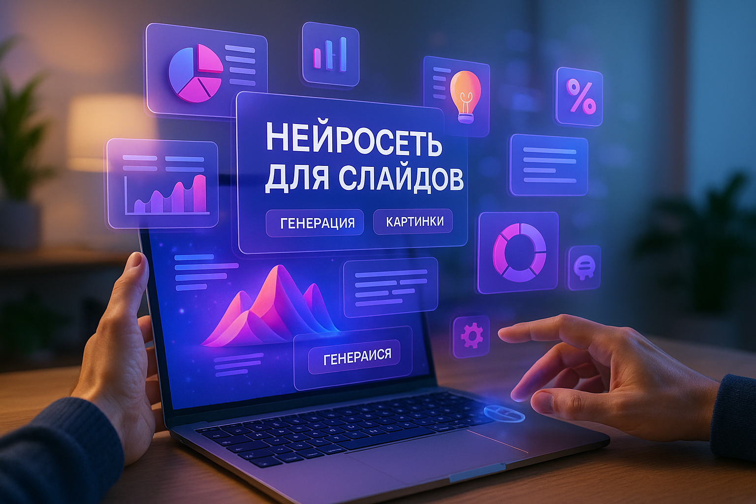 Нейросеть создает слайды с картинками автоматически