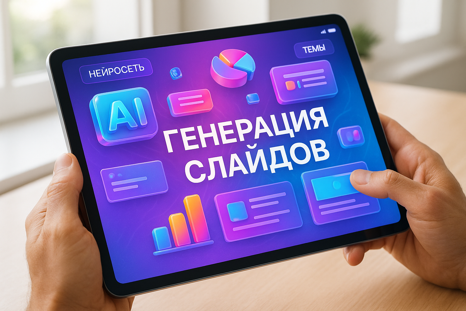 Нейросеть генерирует слайды по описанию темы