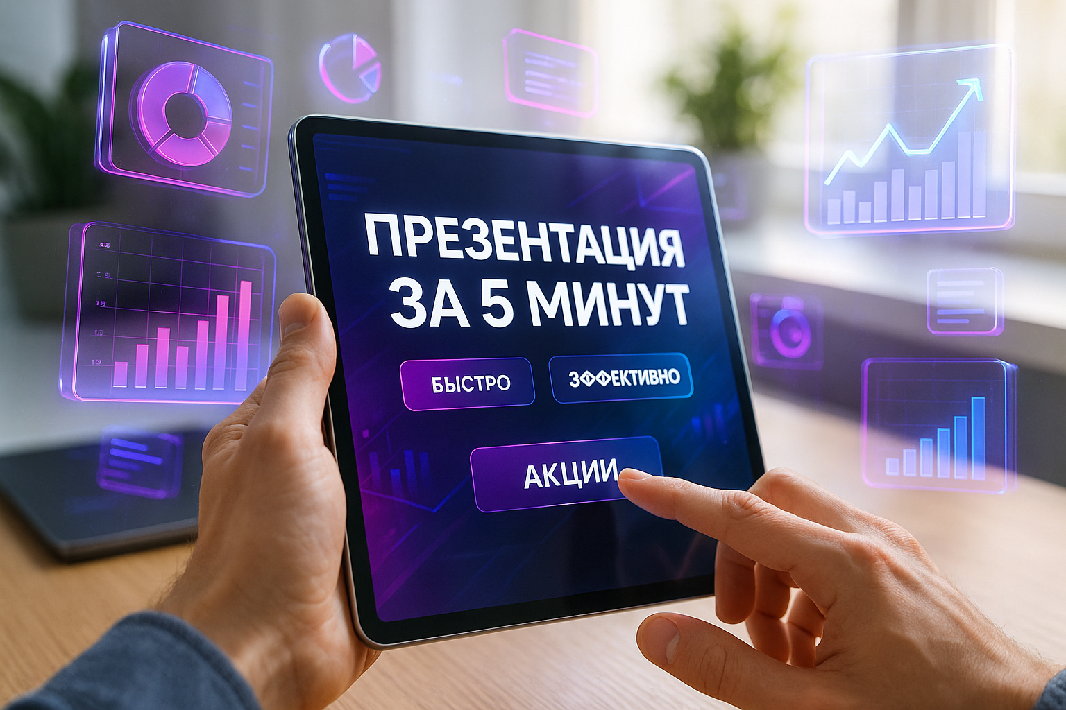 Как сделать презентацию акции за 5 минут