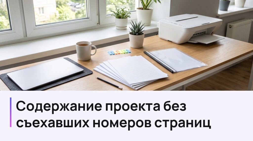Содержание проекта: 3 образца и автоматическое оглавление в Word
