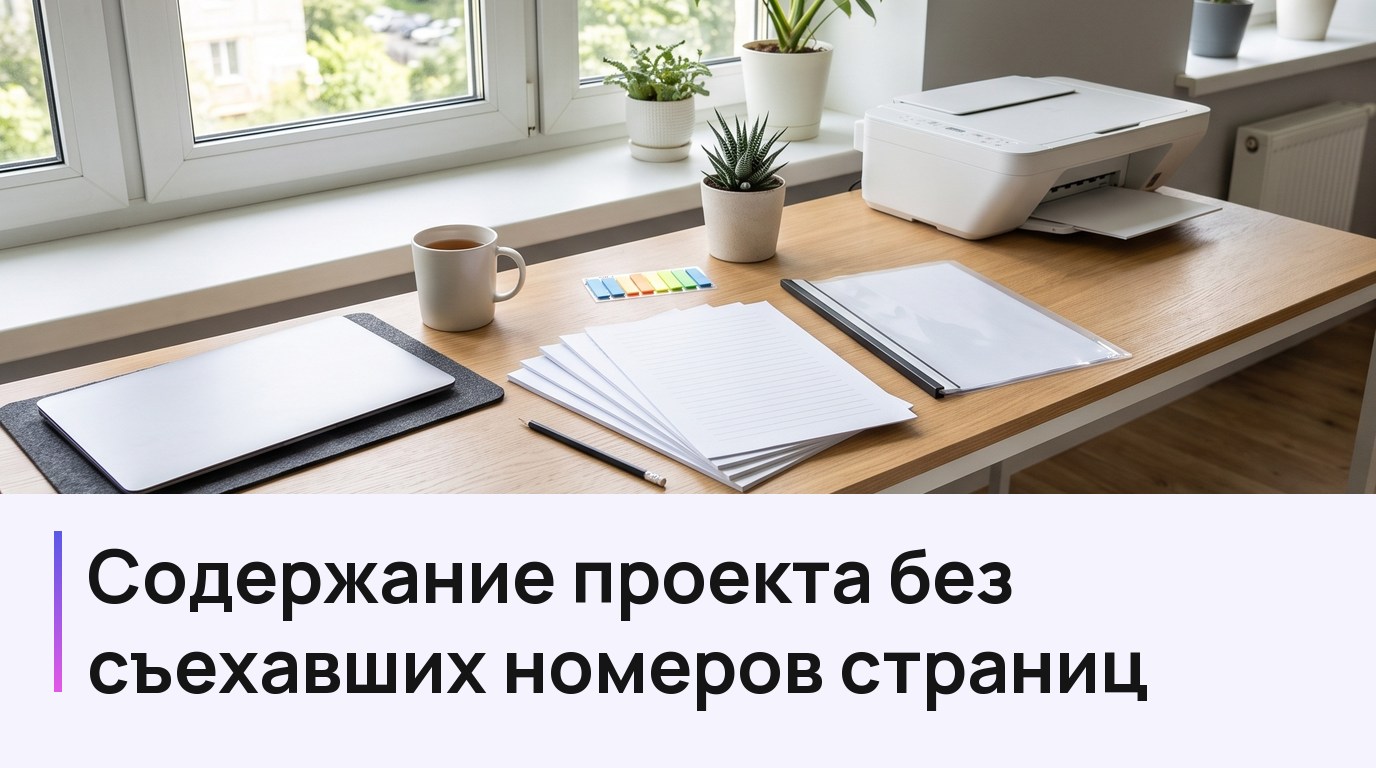 Содержание проекта: 3 образца и автоматическое оглавление в Word